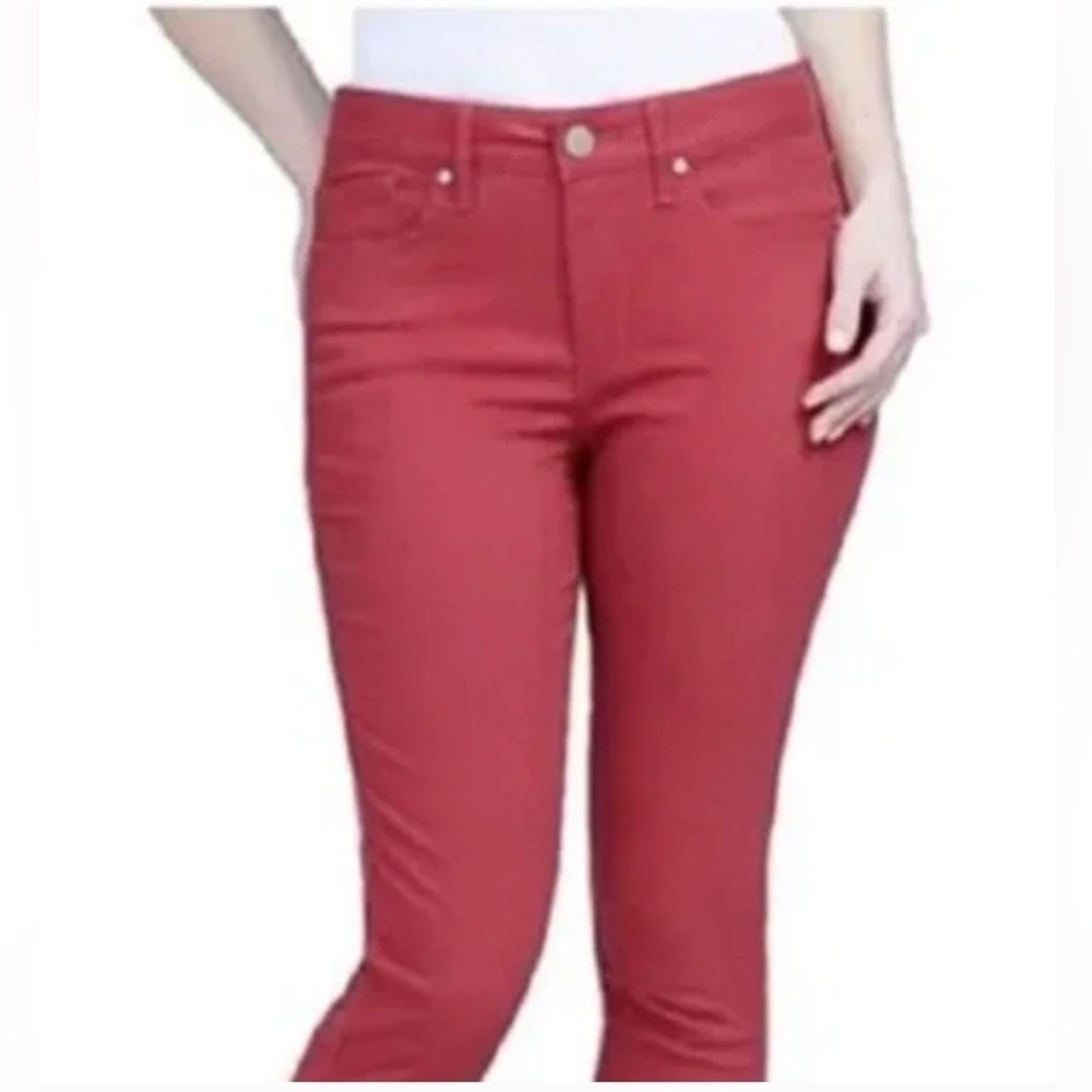 Seven 7 Tummy Less High Rise Skinny Jeans, Fired Brick Red Burnt size 14